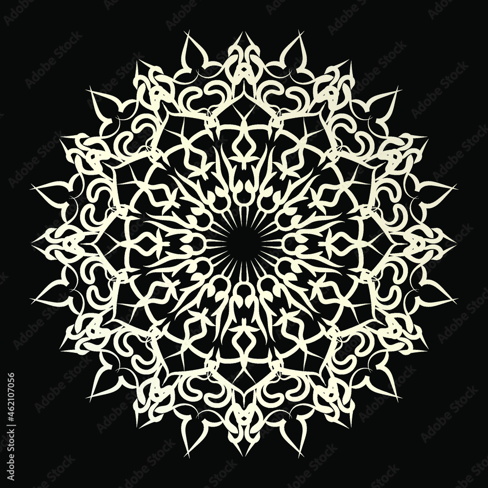 Mandala Vector Illustration In Black And White Design Mandala Vector Illustration In Black And White Design