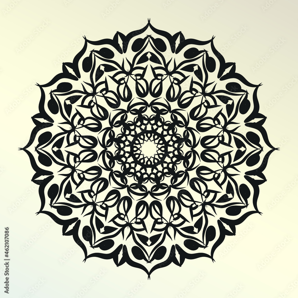 Mandala Vector Illustration In Black And White Design