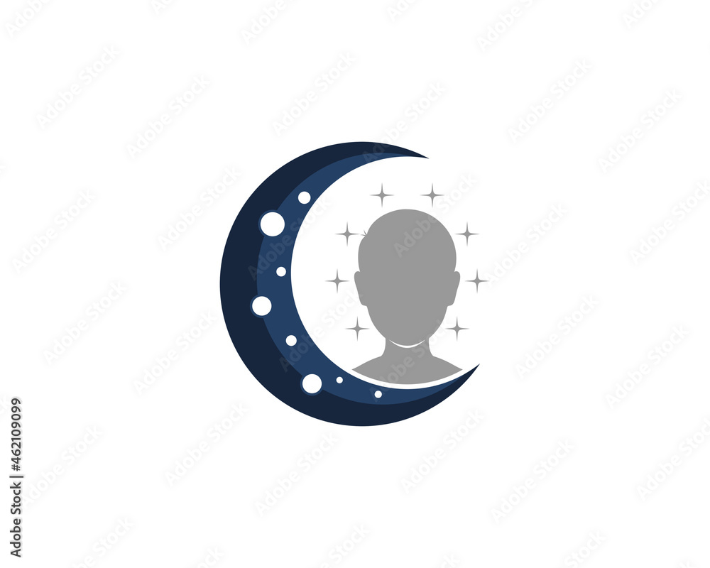 Boy and stars on the crescent moon Boy and stars on the crescent moon