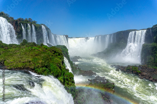 Iguazu Falls, located on the border of Argentina and Brazil, is the largest waterfall in the world.