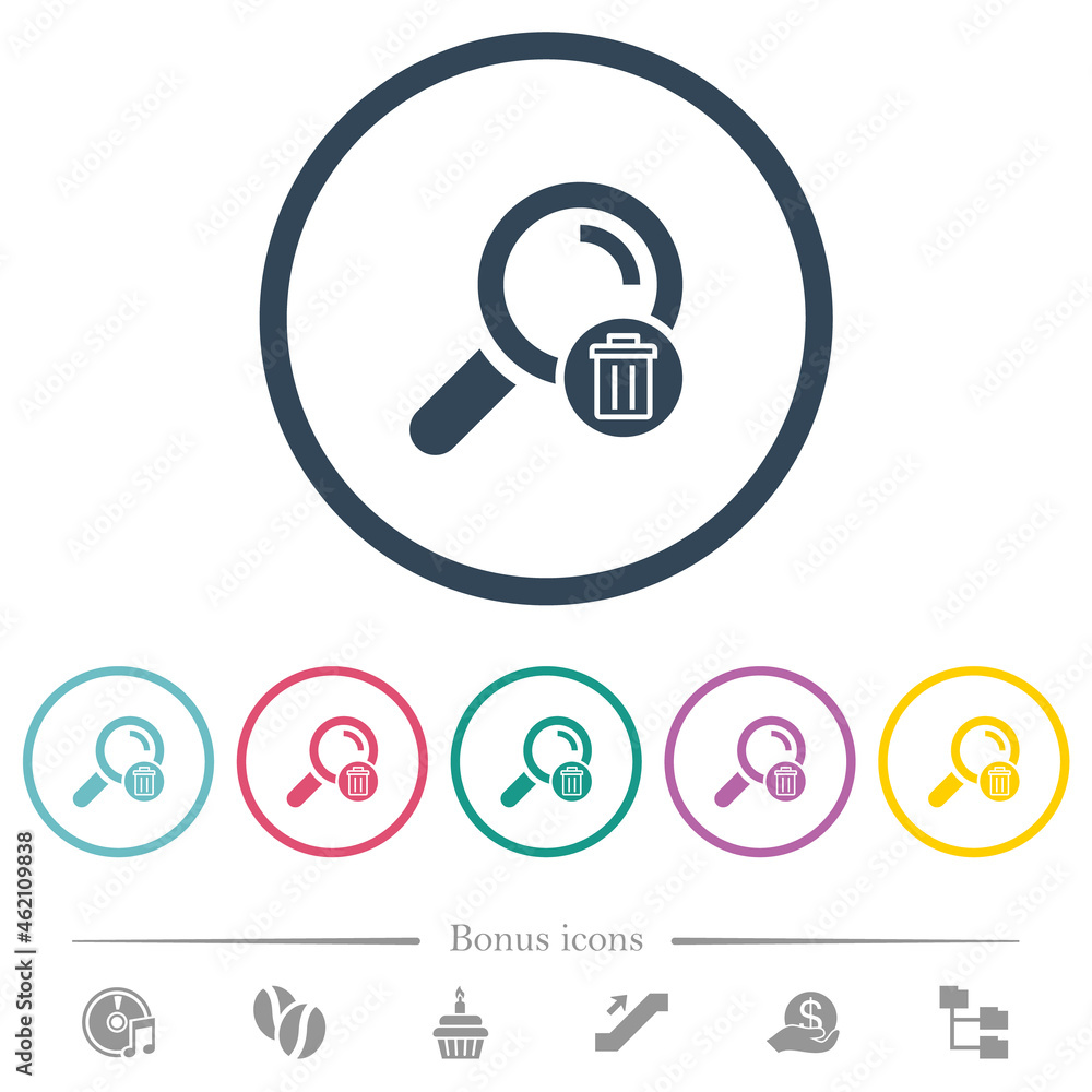 Delete search flat color icons in round outlines Delete search flat color icons in round outlines