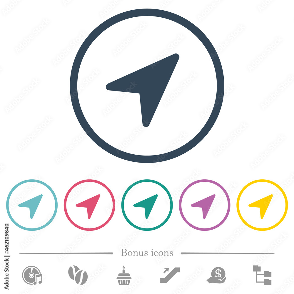 Direction arrow solid flat color icons in round outlines Direction arrow solid flat color icons in round outlines