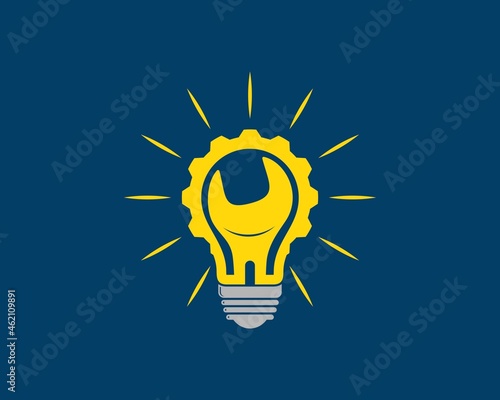 Gear bulb with repair wrench and shinning symbol