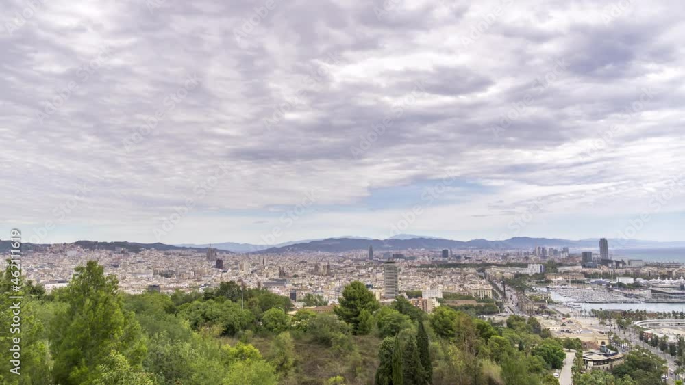 Time Lapse of Storm Clouds Over Downtown Barcelona During the Evening Time Lapse of Storm Clouds Over Downtown Barcelona During the Evening