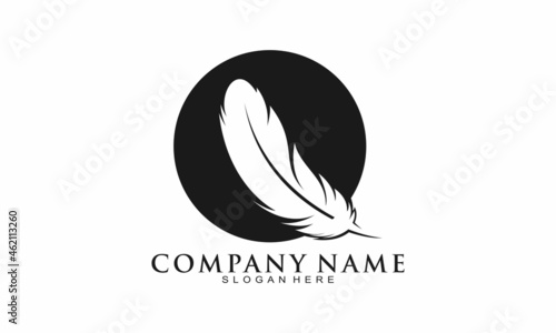 Simple feather icon logo
