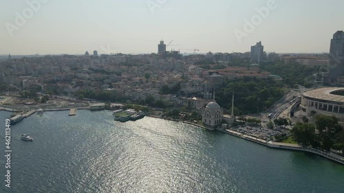 Flying over Bosphorus Strait toward Istanbul photo