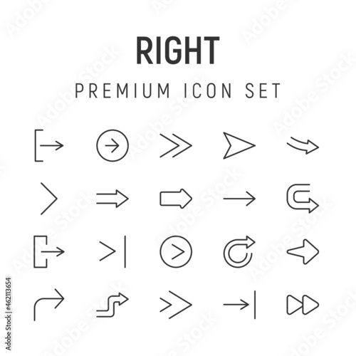 Premium pack of right line icons.