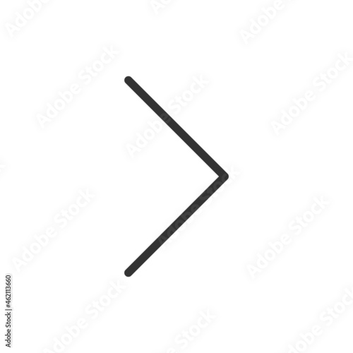 Thin line icon of right.