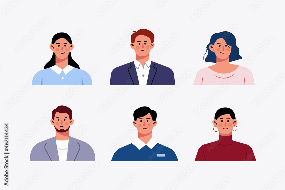 Set of avatar office workers business people character design illustration
Set of avatar office workers business people character design illustration