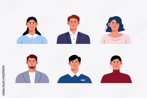Set of avatar office workers business people character design illustration
