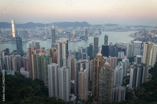 Wallpaper Mural Hong kong city skyline at sunset Torontodigital.ca