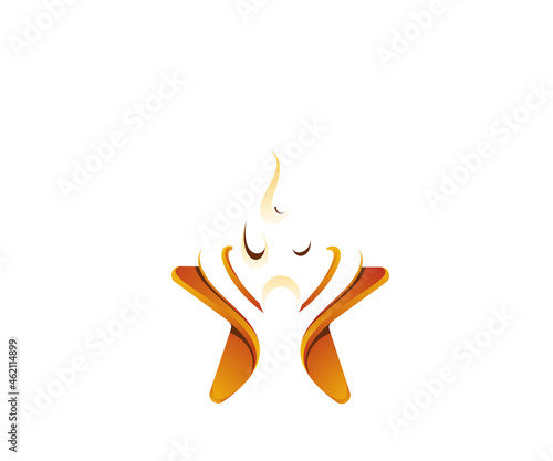 fire people star logo design template