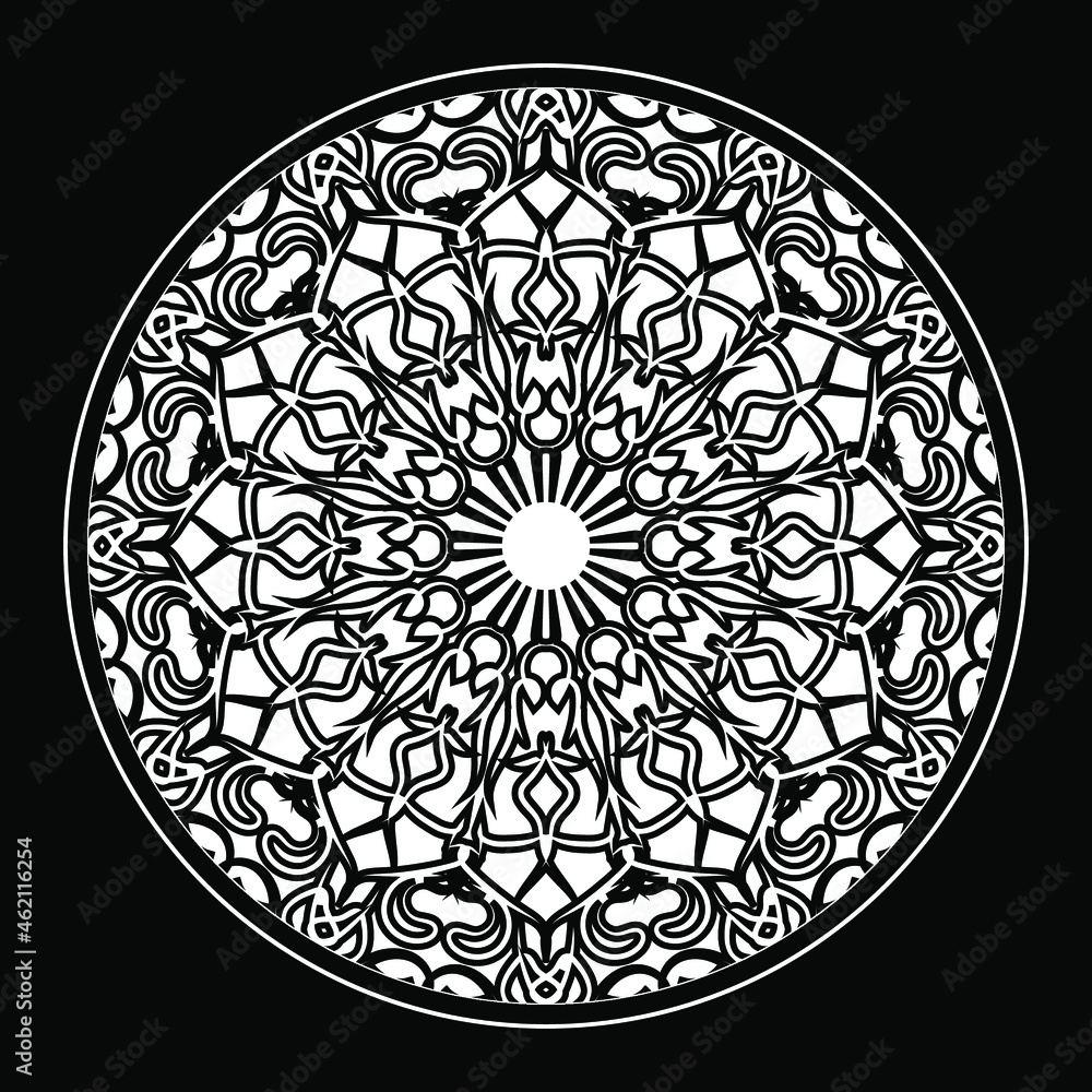 Circular pattern mandala art decoration elements Circular pattern mandala art decoration elements