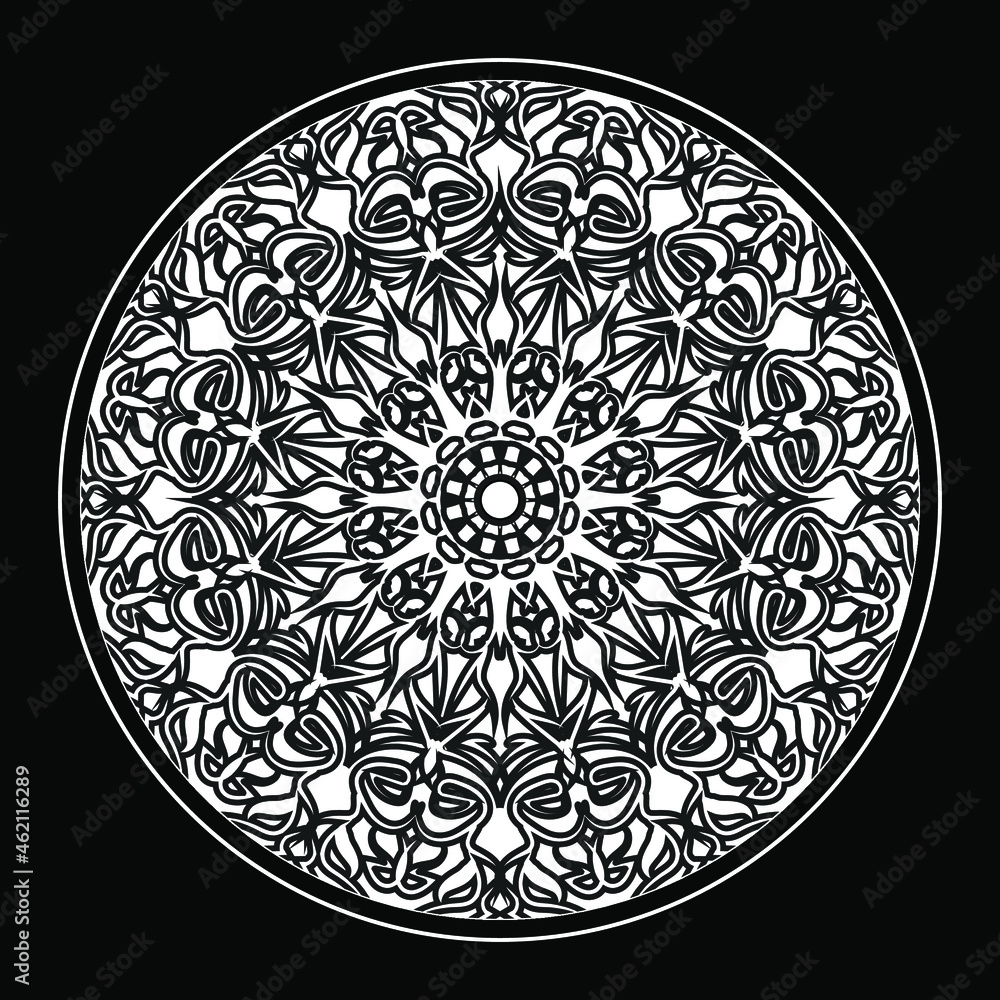 Circular pattern mandala art decoration elements