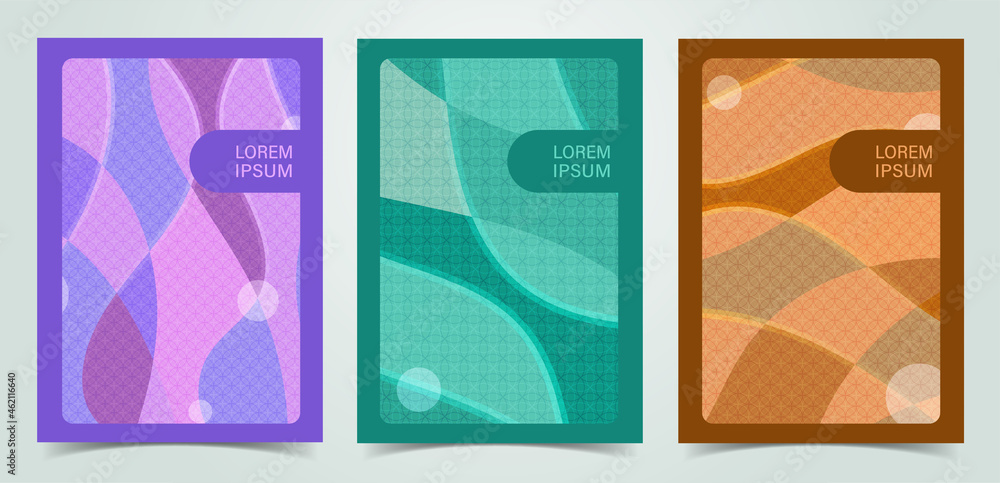 Cover design set using liquid shape in composition. vector illustration