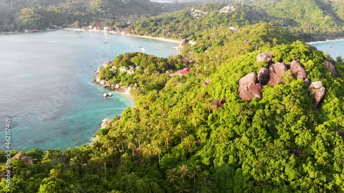 Wallpaper Mural Aerial Drone Shot in Koh Tao - Thailand. Flying Over John-Suwan Viewpoint with Freedom Beach In The Background on the Thai Island of Koh Tao Torontodigital.ca