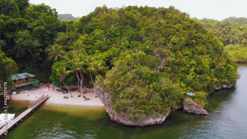 Drone shot of an exclusive island in Haitiases Latin America Drone shot of an exclusive island in Haitiases Latin America