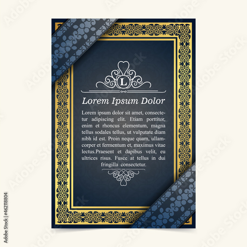 Luxury geometric pattern flyer text design