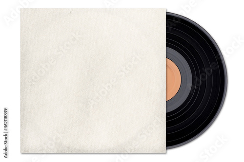 Foto Vintage vinyl LP, retro gramophone record, blank cover.