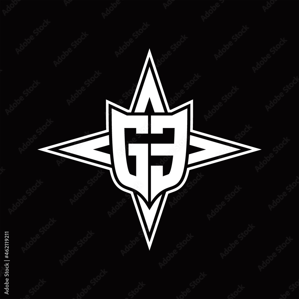 GE Logo monogram with four direction arrows design template GE Logo monogram with four direction arrows design template
