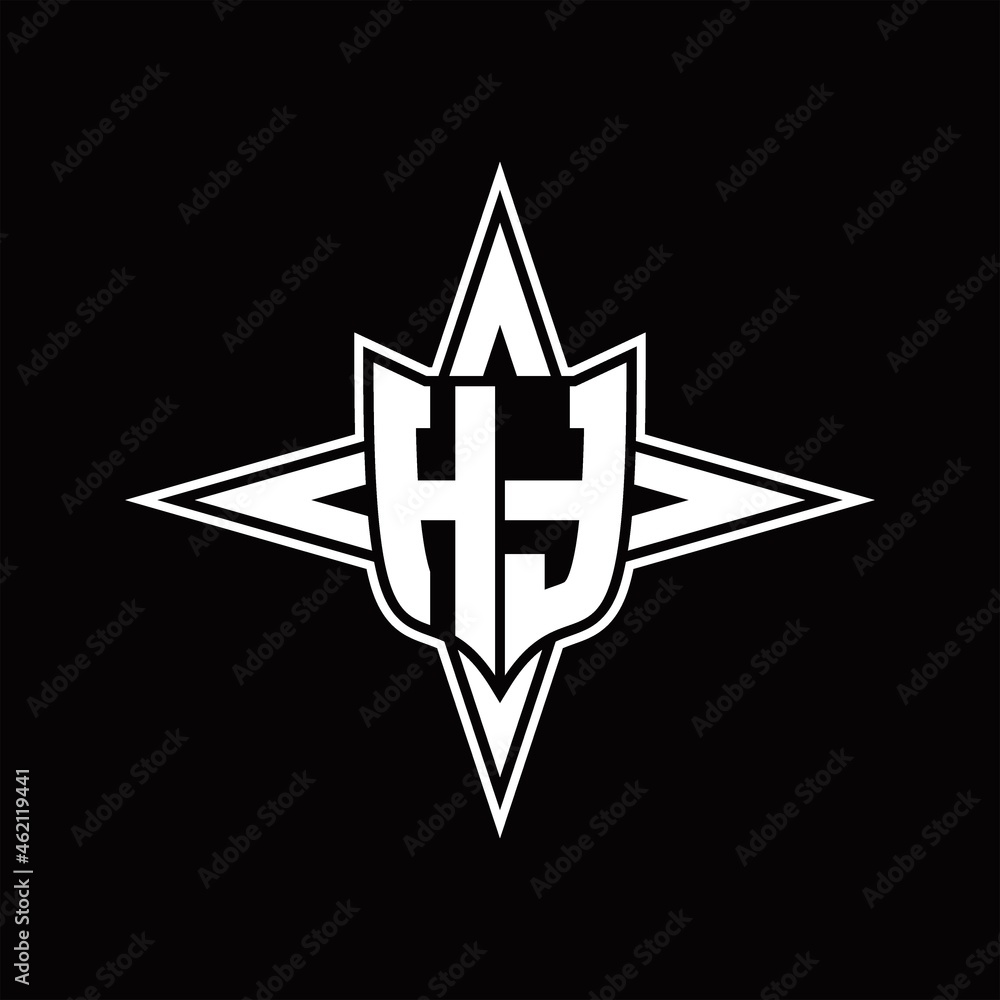 HT Logo monogram with four direction arrows design template HT Logo monogram with four direction arrows design template