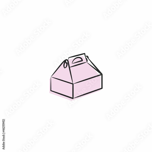 Delivery emblem. Vector illustration of packaging. Confectionery packaging icon. Vector illustration. Box emblem.