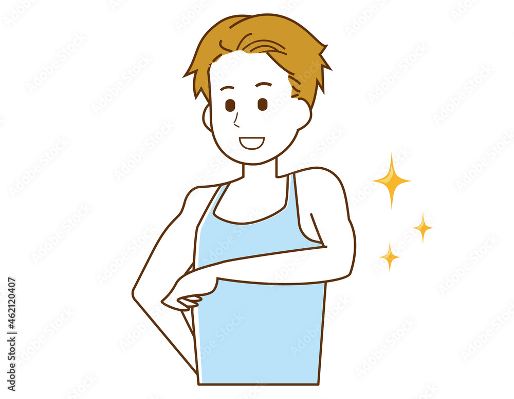 腕毛脱毛をする男性のベクターイラスト 腕毛脱毛をする男性のベクターイラスト