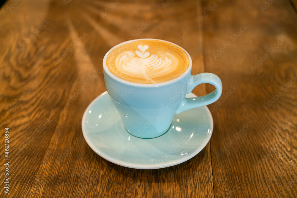 hot latte coffee cup on table hot latte coffee cup on table