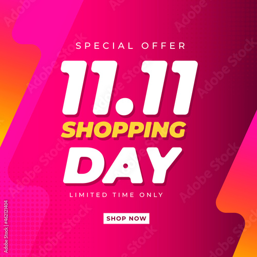 11 11 singles shopping day banner template. Cellebrations of online shopping
