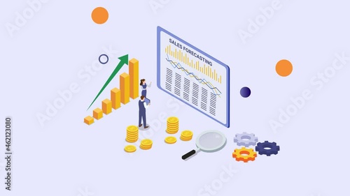 Wallpaper Mural Two business people discussing sales forecasting Torontodigital.ca