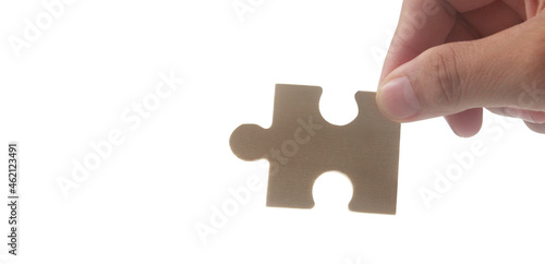 Connecting jigsaw puzzle. Business solutions success and strategy concept