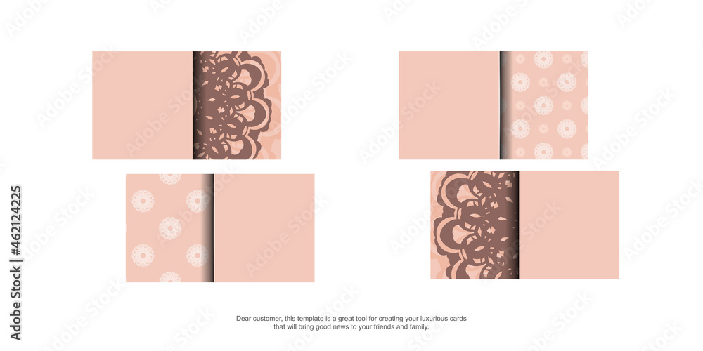 Congratulatory Brochure in pink with mandala ornaments for your brand. Congratulatory Brochure in pink with mandala ornaments for your brand.