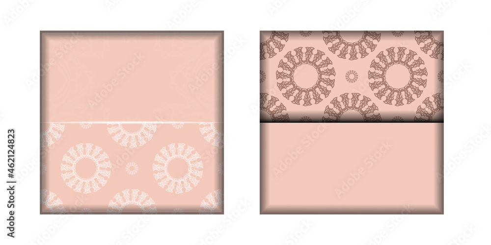 Congratulatory Flyer in pink color with a vintage pattern is prepared for printing.