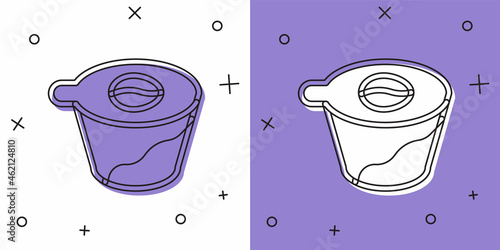 Set Pour over coffee maker icon isolated on white and purple background. Alternative methods of brewing coffee. Coffee culture. Vector