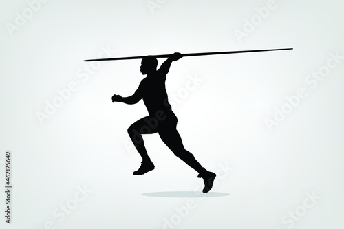 Javelin throwing Athlete. Javelin throw, athlete throwing, isolated vector silhouette. Athletics.