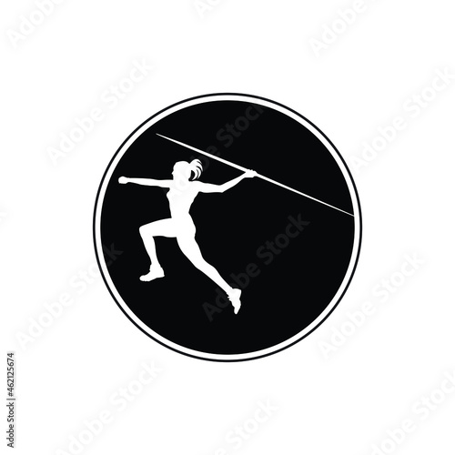 Javelin throwing Athlete. Javelin throw, athlete throwing, isolated vector silhouette. Athletics.