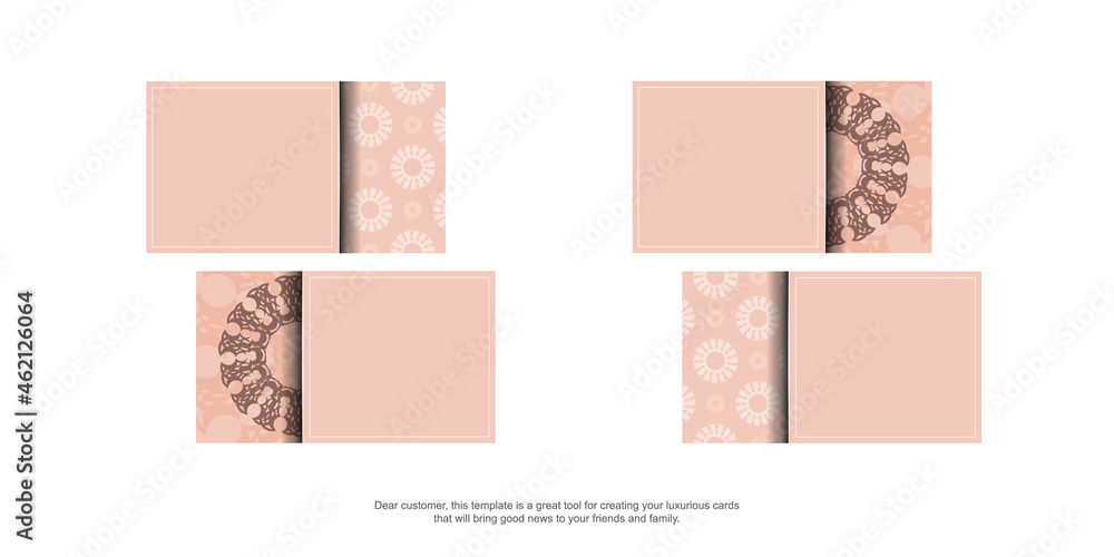 The postcard is pink with a luxurious pattern and is prepared for typography. The postcard is pink with a luxurious pattern and is prepared for typography.