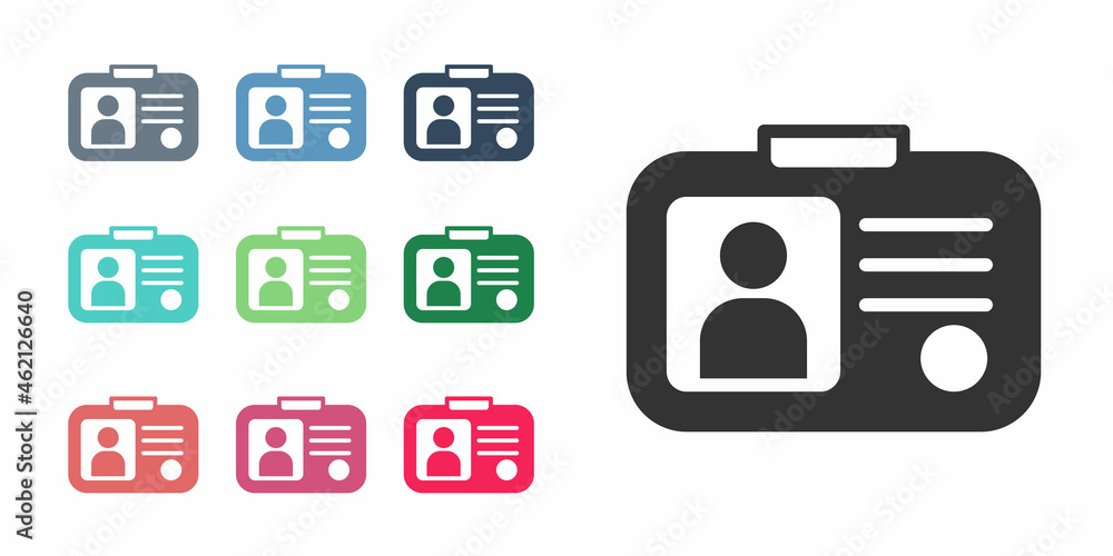 Black Taxi driver license icon isolated on white background. Set icons colorful. Vector Black Taxi driver license icon isolated on white background. Set icons colorful. Vector