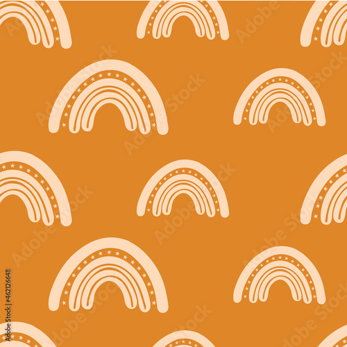 Repeat rainbow seamless pattern with rustic background