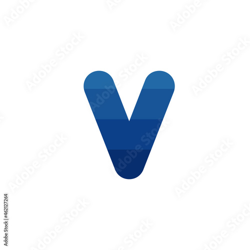 Initial letter V blue stipe...
