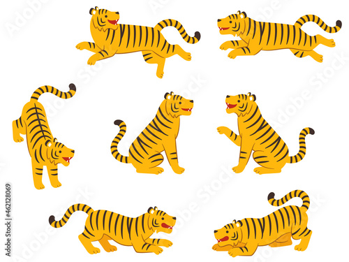 虎のポーズイラストセット
