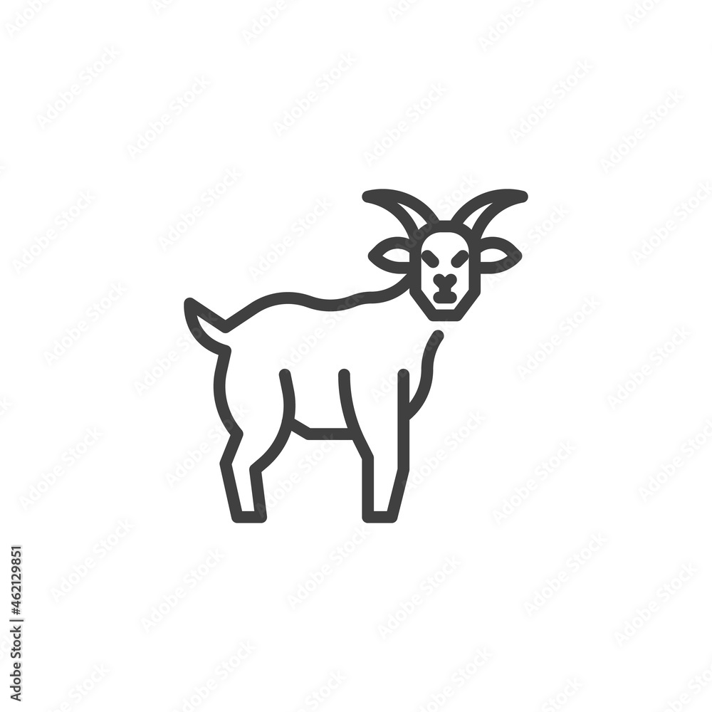 Fototapeta premium Goat animal line icon