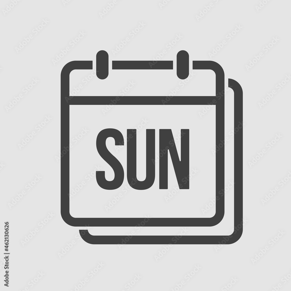 Template icon page calendar, day of week Sunday Template icon page calendar, day of week Sunday