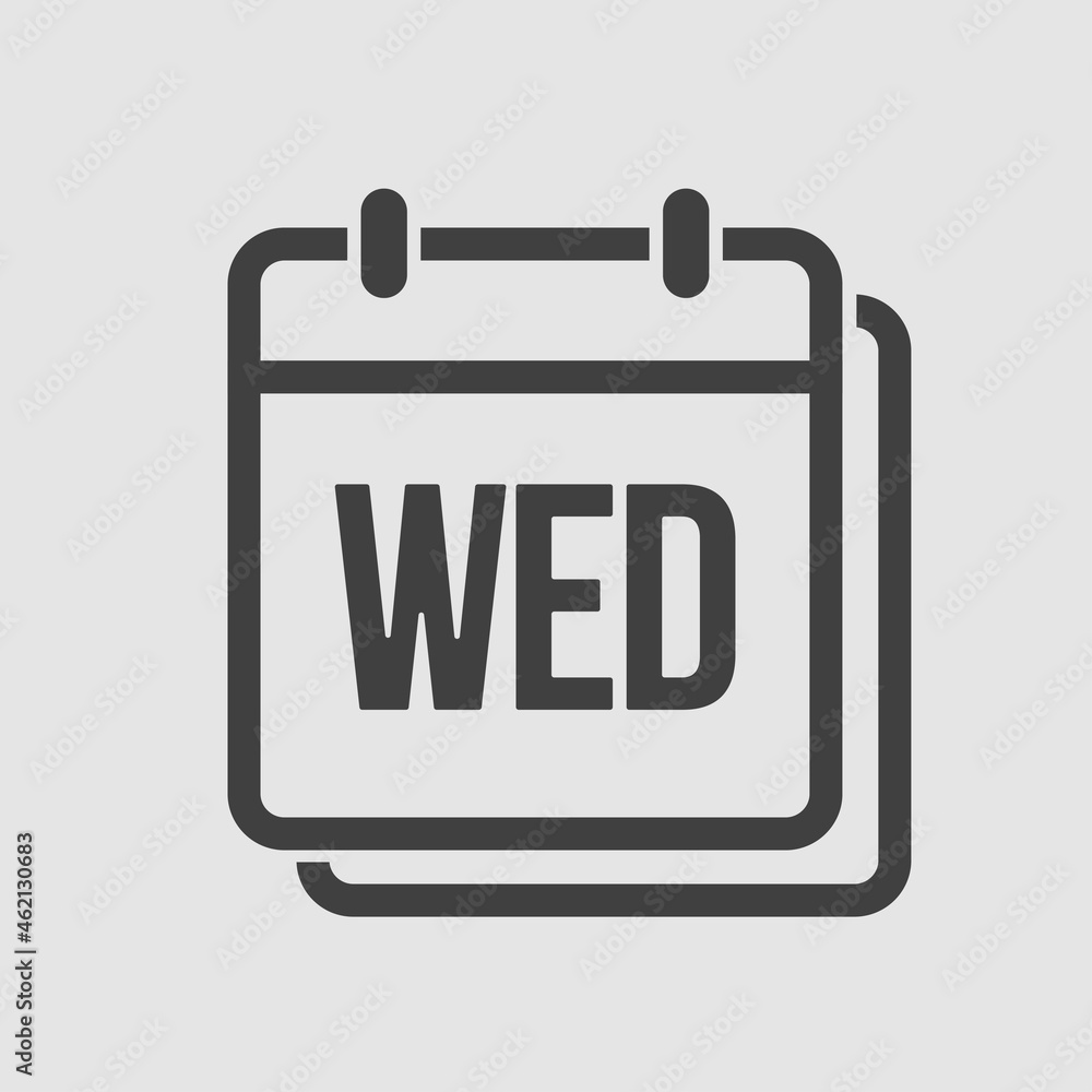 Template icon page calendar, day of week Wednesday Template icon page calendar, day of week Wednesday