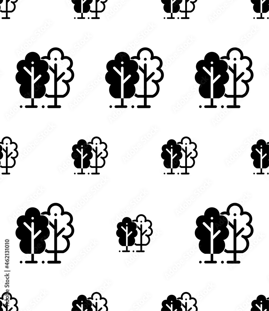 Fototapeta premium Forest Icon Seamless Pattern, Tree Icon, Nature Icon