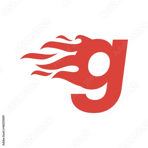 g letter lowercase fire flame hot logo vector icon illustration