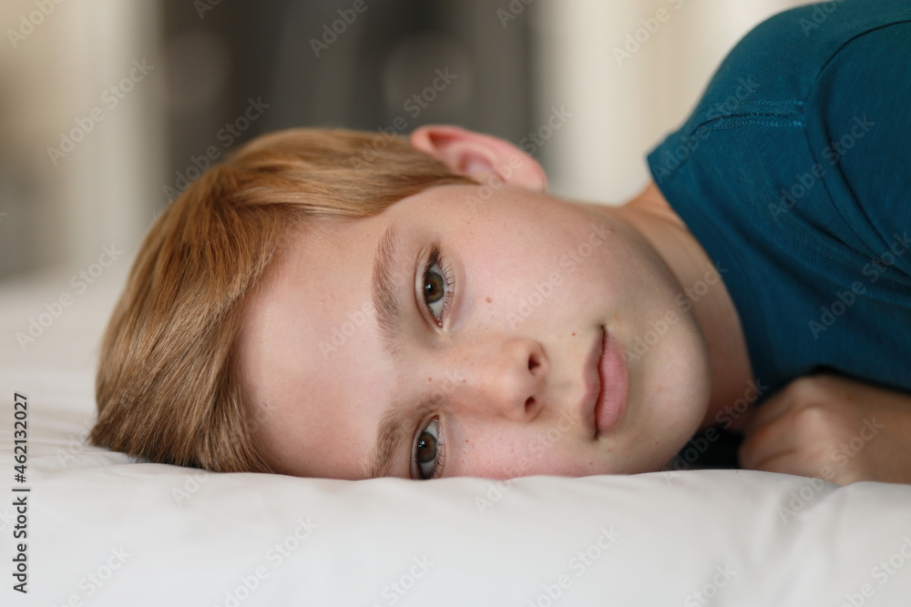 Portrait of young boy waking up. Family, vacation, childhood, sleep, stress concept. Portrait of young boy waking up. Family, vacation, childhood, sleep, stress concept.