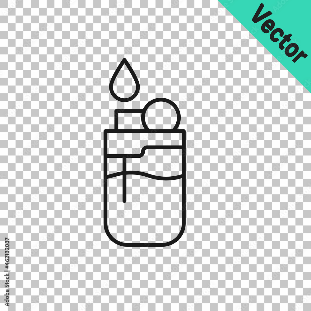 Black line Lighter icon isolated on transparent background. Vector Black line Lighter icon isolated on transparent background. Vector