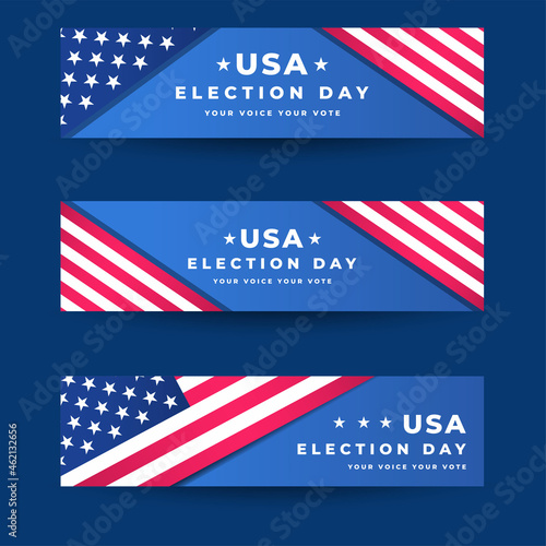 set of banner american election day. vector illustration design