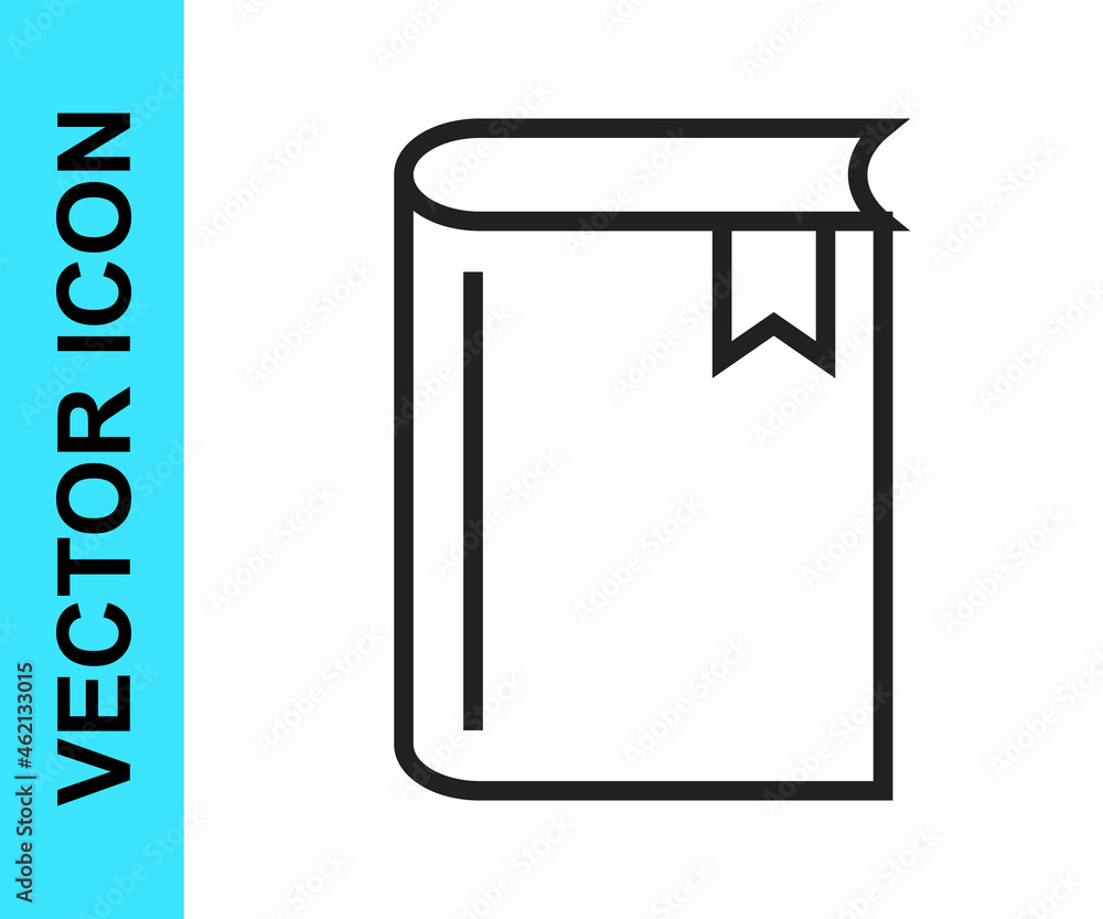Black line Book icon isolated on white background. Vector Black line Book icon isolated on white background. Vector
